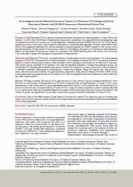 An investigation into the Effects of Intravenous Vitamin C on Pulmonary CT Findings and Clinical Outcomes of Patients with COVID